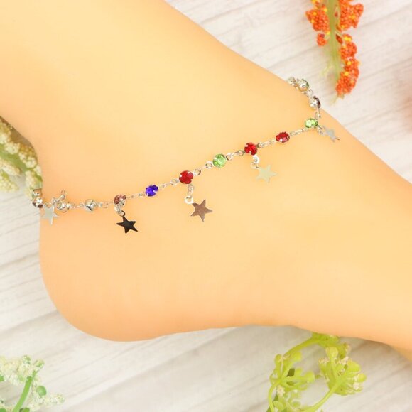 "Handmade Anklet – Elegant & Delicate Jewelry for Women | UNVRC1208 - Picture 5 of 10
